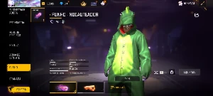 Conta Free Fire com Dino Verde,Punho e 3 Incubadoras de arma