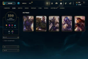 Ouro 4 com TODOS os champs e 320 Skins + 5 Ultimates - League of Legends LOL