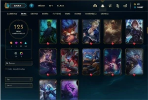 Conta prata 4 com 135 Champs e 125 Skins - League of Legends LOL