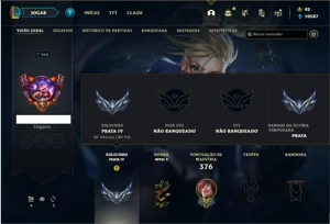Conta prata 4 com 135 Champs e 125 Skins - League of Legends LOL