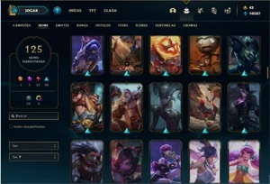 Conta prata 4 com 135 Champs e 125 Skins - League of Legends LOL