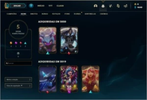 Conta Ouro 3 COM MUITO ESPOLIO DE SKINS - League of Legends LOL