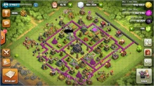 CLASH OF CLANS CV 9 C/ 4 CONSTRUTORES SEMI FULL