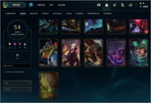 Conta LoL - Ouro 4 - LVL 231 - 54 skins e 114 campeões - League of Legends