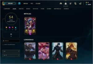 Conta LoL - Ouro 4 - LVL 231 - 54 skins e 114 campeões - League of Legends