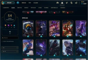 Conta LoL - Ouro 4 - LVL 231 - 54 skins e 114 campeões - League of Legends