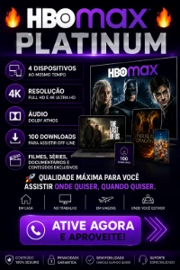 🚀 Conta Hbo Max Platinum 4K Completa 30 Dias - Assinaturas e Premium