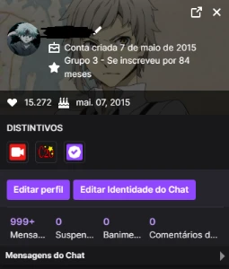 Conta Twitch 2015 Verificada - Redes Sociais