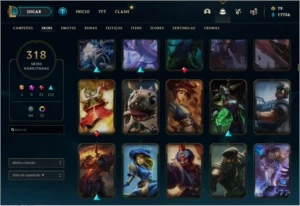 CONTA LOL PLAT 4 ( 318 SKINS + 800RP ) - League of Legends