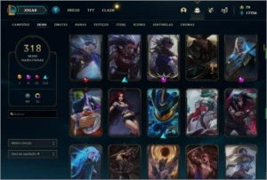 CONTA LOL PLAT 4 ( 318 SKINS + 800RP ) - League of Legends
