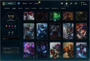 CONTA LOL PLAT 4 ( 318 SKINS + 800RP ) - League of Legends
