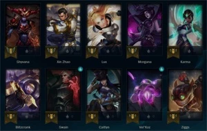 MORGANA VITORIOSA LEAGUE OF LEGENDS LV30 22SKIN 69CAMPEOES LOL