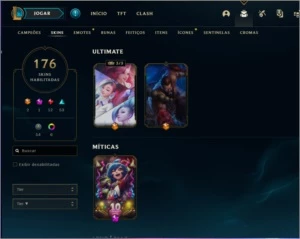 conda de league of legends  176 skins  barata LOL