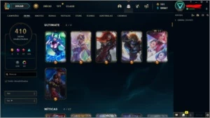CONTA DO LOL PLATINA 1 TODAS AS SKINS ULTIMATE - League of Legends