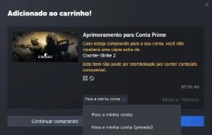 Conta Cs2 Prime + 20K Pontos