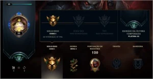 Conta lvl 55 para smurf, gold1  ex plat3 - League of Legends LOL