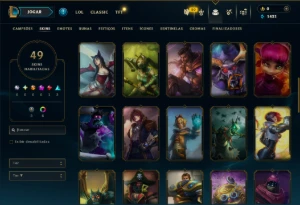 Diamante 4 com 45 Champs e 49 Skins - League of Legends LOL