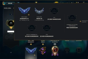 Diamante 4 com 45 Champs e 49 Skins - League of Legends LOL