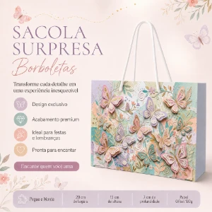 Kit 15 Sacolinhas Borboletas - Pegue e Monte - Artesanato e Personalizados