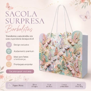 Kit 15 Sacolinhas Borboletas - Pegue e Monte - Artesanato e Personalizados