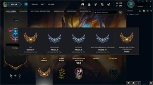 Conta LOL Gold IV(136C/103SK) dados de criação e skin rara! - League of Legends