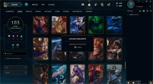 Conta LOL Gold IV(136C/103SK) dados de criação e skin rara! - League of Legends