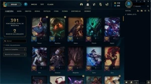 Conta LOL Gold IV(136C/103SK) dados de criação e skin rara! - League of Legends