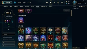 Conta LOL Gold IV(136C/103SK) dados de criação e skin rara! - League of Legends
