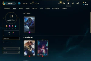 Conta prata 3 com 28 Champs e 15 Skins + 1 Mitica - League of Legends LOL