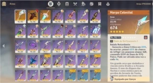 Conta Genshin Impact end game vários T5 e todos T4