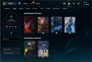 Conta platina 4 com 27 Champs e 6 Skins + 4 Fragmentos Epico - League of Legends LOL