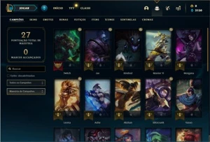 Conta platina 4 com 27 Champs e 6 Skins + 4 Fragmentos Epico - League of Legends LOL