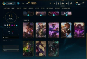 Esmeralda 1 com 140 Champs e 13 Skins - League of Legends LOL