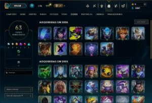 Esmeralda 1 com 140 Champs e 13 Skins - League of Legends LOL