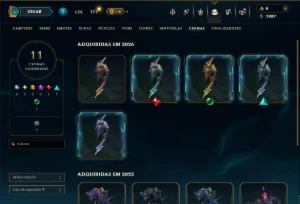 Esmeralda 1 com 140 Champs e 13 Skins - League of Legends LOL