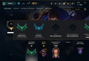 Esmeralda 1 com 140 Champs e 13 Skins - League of Legends LOL