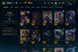 Esmeralda 1 com 140 Champs e 13 Skins - League of Legends LOL