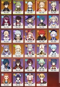 AR 55/AYAKA(C1)/ZHONGLI/YOIMIYA/KEQING/KIKI/DILUC E OUTROS - Genshin Impact
