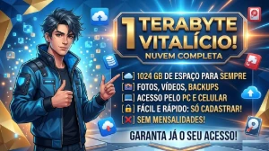 1 Terabyte (1024 Gb) De Armazenamento Em Nuvem Cloud - Assinaturas e Premium