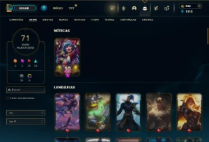 Bronze 2 com 100 Champs e 71 Skins - League of Legends LOL