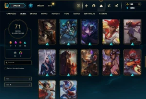 Bronze 2 com 100 Champs e 71 Skins - League of Legends LOL