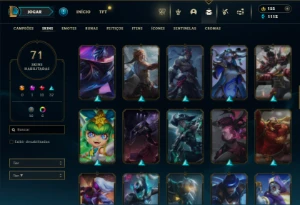 Bronze 2 com 100 Champs e 71 Skins - League of Legends LOL
