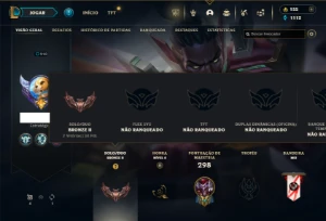 Bronze 2 com 100 Champs e 71 Skins - League of Legends LOL