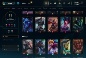 Bronze 2 com 100 Champs e 71 Skins - League of Legends LOL