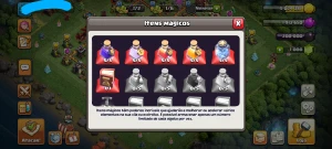 CV 11 recém upada + 5 construtores + 6 itens épicos - Clash of Clans