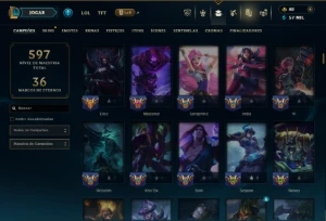Ouro 3 com TODOS os Champs e 229 Skins ( SUP / JG ) - League of Legends LOL