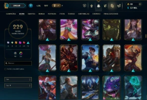 Ouro 3 com TODOS os Champs e 229 Skins ( SUP / JG ) - League of Legends LOL