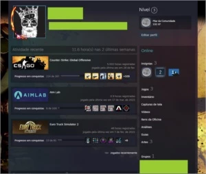 Vendo conta com csgo e primer + eurotruck conta com 2 anos - Counter Strike