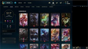 Conta LOL 517 skins, atualmente gold, sempre foi diamante - League of Legends