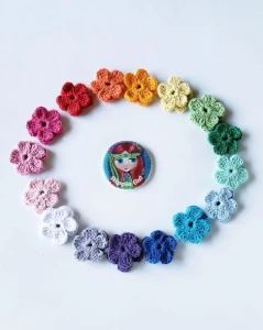 Flor de Crochê Aplique (kit com 30 Un.) - Artesanato e Personalizados